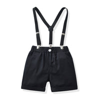 Load image into Gallery viewer, 2 Pieces Set Baby Kid Boys Dressy Bow Shirts And Solid Color Shorts Suits Wholesale 211109638
