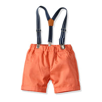 Load image into Gallery viewer, 2 Pieces Set Baby Kid Boys Dressy Birthday Party Checked Bow Shirts And Solid Color Shorts Wholesale 211109650
