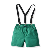 Load image into Gallery viewer, 2 Pieces Set Baby Kid Boys Dressy Birthday Party Checked Bow Shirts And Solid Color Shorts Wholesale 211109651
