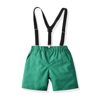 Load image into Gallery viewer, 2 Pieces Set Baby Kid Boys Dressy Birthday Party Checked Bow Shirts And Solid Color Shorts Wholesale 211109651
