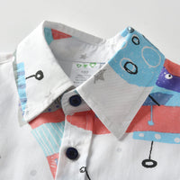 Load image into Gallery viewer, 2 Pieces Set Baby Kid Boys Dressy Birthday Party Star Galaxy Bow Shirts And Solid Color Shorts Wholesale 211109656
