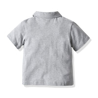 Load image into Gallery viewer, 2 Pieces Set Baby Kid Boys Dressy Birthday Party Solid Color Bow Polo Shirts And Jeans Wholesale 211109670
