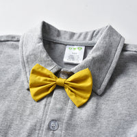 Load image into Gallery viewer, 2 Pieces Set Baby Kid Boys Dressy Birthday Party Solid Color Bow Polo Shirts And Jeans Wholesale 211109670

