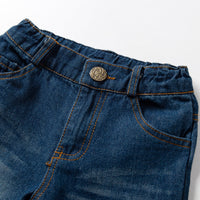 Load image into Gallery viewer, 2 Pieces Set Baby Kid Boys Dressy Birthday Party Checked Bow Shirts And Solid Color Jeans Wholesale 211109680
