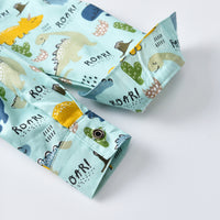 Load image into Gallery viewer, 2 Pieces Set Baby Kid Boys Dressy Birthday Party Letters Dinosaur Bow Print Shirts And Solid Color Jeans Wholesale 211109682
