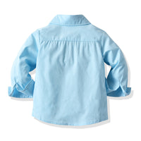 Load image into Gallery viewer, 2 Pieces Set Baby Kid Boys Dressy Birthday Party Solid Color Bow Shirts And Jumpsuits Wholesale 211109683
