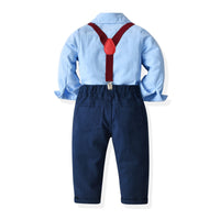 Load image into Gallery viewer, 2 Pieces Set Baby Kid Boys Dressy Birthday Party Bow Shirts And Solid Color Pants Wholesale 211109689
