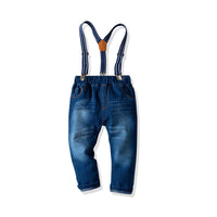 Load image into Gallery viewer, 2 Pieces Set Baby Boys Birthday Party Dinosaur Bow Print Shirts And Solid Color Pants Wholesale 21110971
