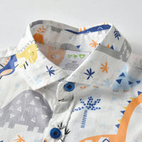 Load image into Gallery viewer, 2 Pieces Set Baby Boys Birthday Party Dinosaur Bow Print Shirts And Solid Color Pants Wholesale 21110971
