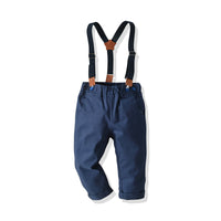 Load image into Gallery viewer, 2 Pieces Set Baby Kid Boys Birthday Party Checked Bow Shirts And Solid Color Jumpsuits Wholesale 21110979
