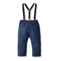 Load image into Gallery viewer, 2 Pieces Set Baby Kid Boys Birthday Party Checked Bow Shirts And Solid Color Jumpsuits Wholesale 21110979
