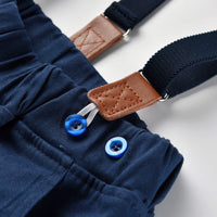 Load image into Gallery viewer, 2 Pieces Set Baby Kid Boys Birthday Party Checked Bow Shirts And Solid Color Jumpsuits Wholesale 21110979
