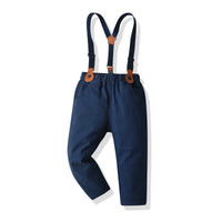 Load image into Gallery viewer, 2 Pieces Set Baby Kid Boys Dressy Checked Shirts And Solid Color Jumpsuits Wholesale 21110984
