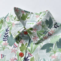 Load image into Gallery viewer, 2 Pieces Set Baby Kid Boys Dressy Plant Print Shirts And Solid Color Rompers Wholesale 21110991
