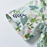 Load image into Gallery viewer, 2 Pieces Set Baby Kid Boys Dressy Plant Print Shirts And Solid Color Rompers Wholesale 21110991
