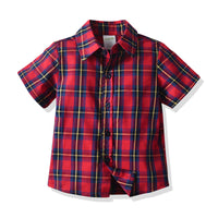 Load image into Gallery viewer, 2 Pieces Set Baby Kid Boys Dressy Checked Shirts And Solid Color Rompers Wholesale 21110996
