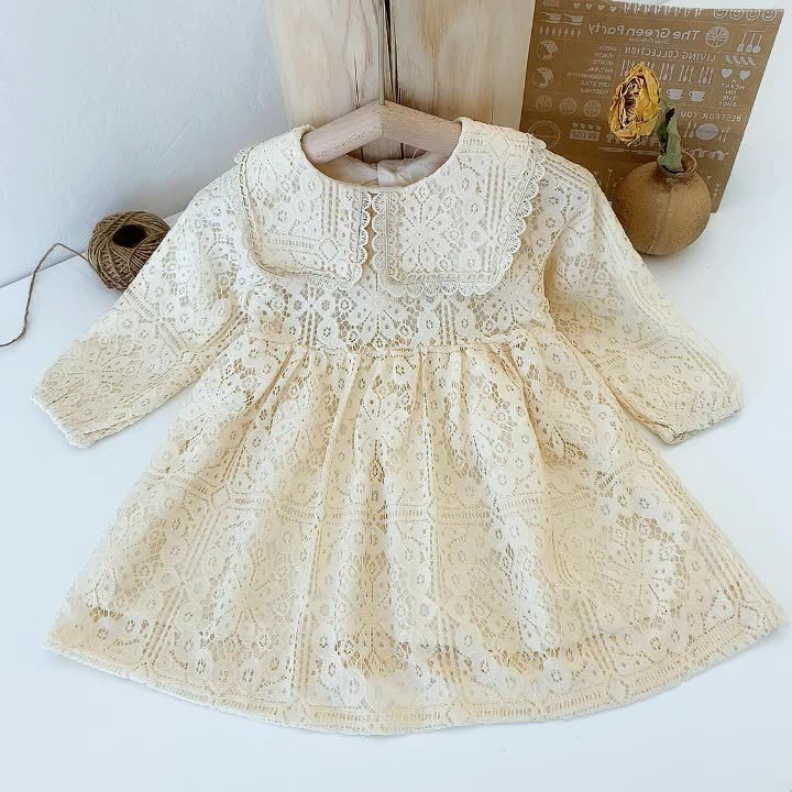 Baby Kid Girls Solid Color Lace Dressy Dresses Wholesale 211111133