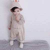 Load image into Gallery viewer, Baby Kid Girls Solid Color Muslin&amp;Ribbed Jumpsuits Wholesale 211111165
