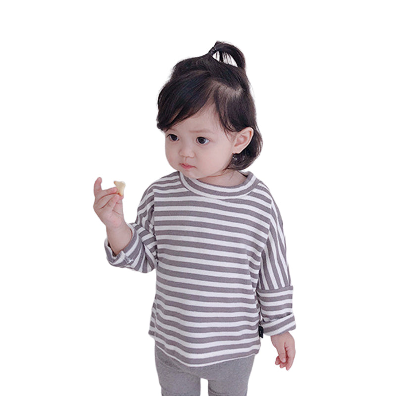 Baby Kid Girls Striped Tops Wholesale 211111166