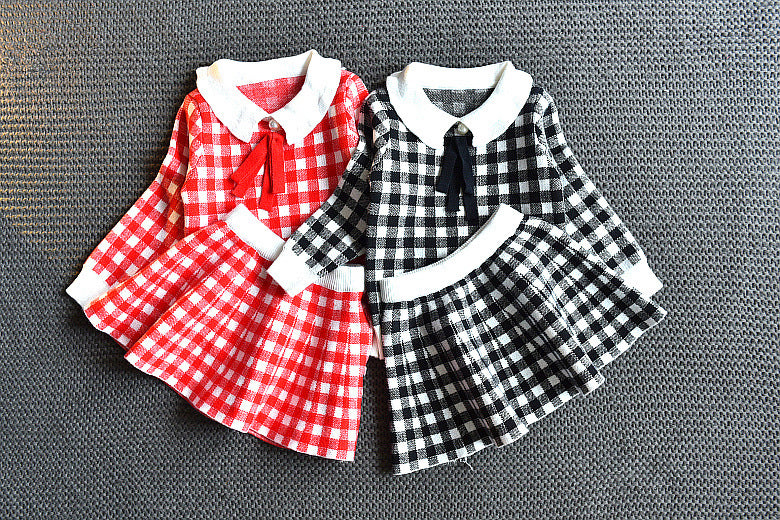 2 Pieces Set Baby Kid Girls Checked Tops And Skirts Wholesale 21111122