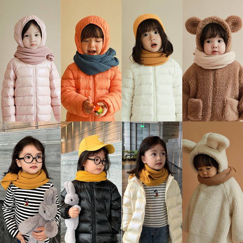 Girls Boys Solid Color Crochet Scarves Wholesale 211111250