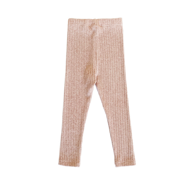 Baby Kid Girls Solid Color Muslin&Ribbed Pants Leggings Wholesale 211111288