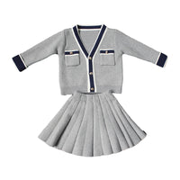 Load image into Gallery viewer, 2 Pieces Set Baby Kid Girls Tops And Solid Color Skirts Wholesale 21111129
