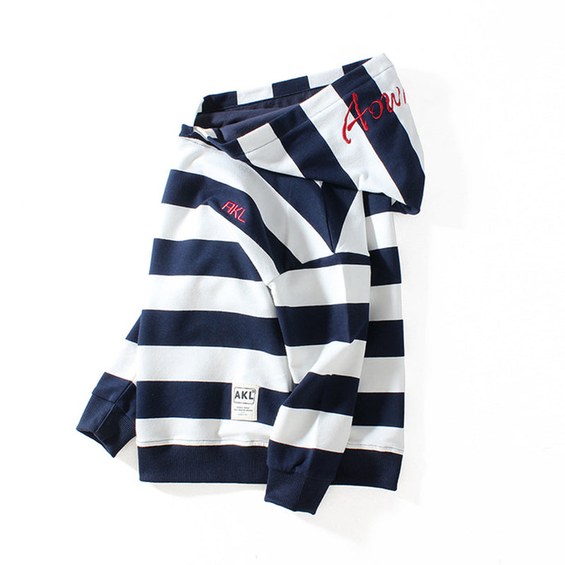 Kid Boys Striped Embroidered Hoodies Swearshirts Wholesale 211111304