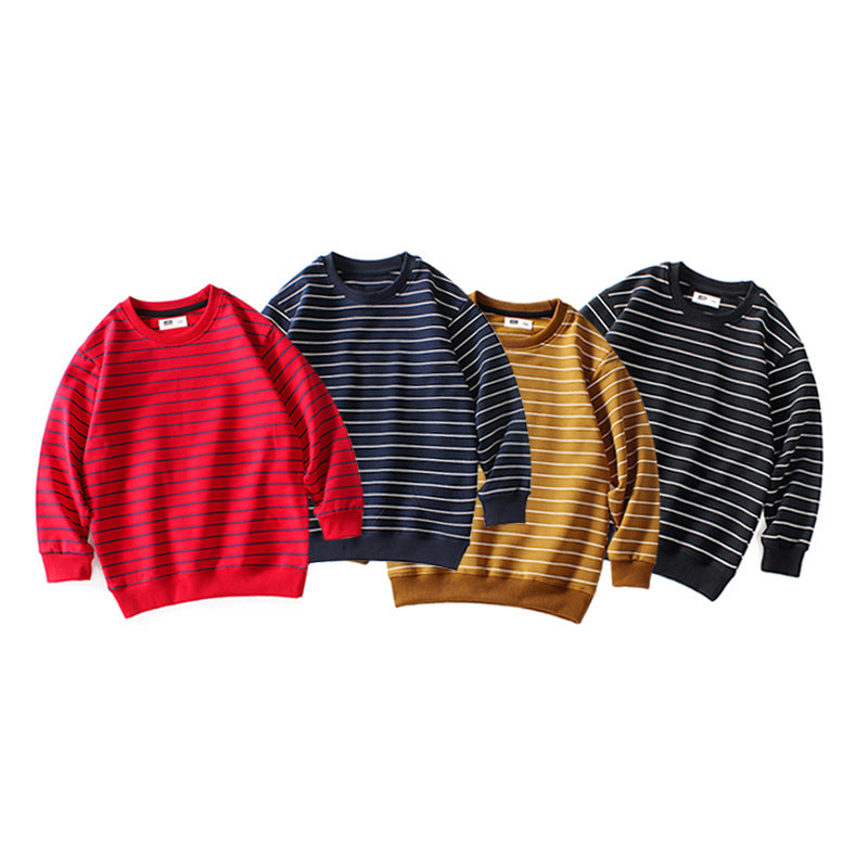 Kid Boys Striped Sports Swearshirts Wholesale 211111370