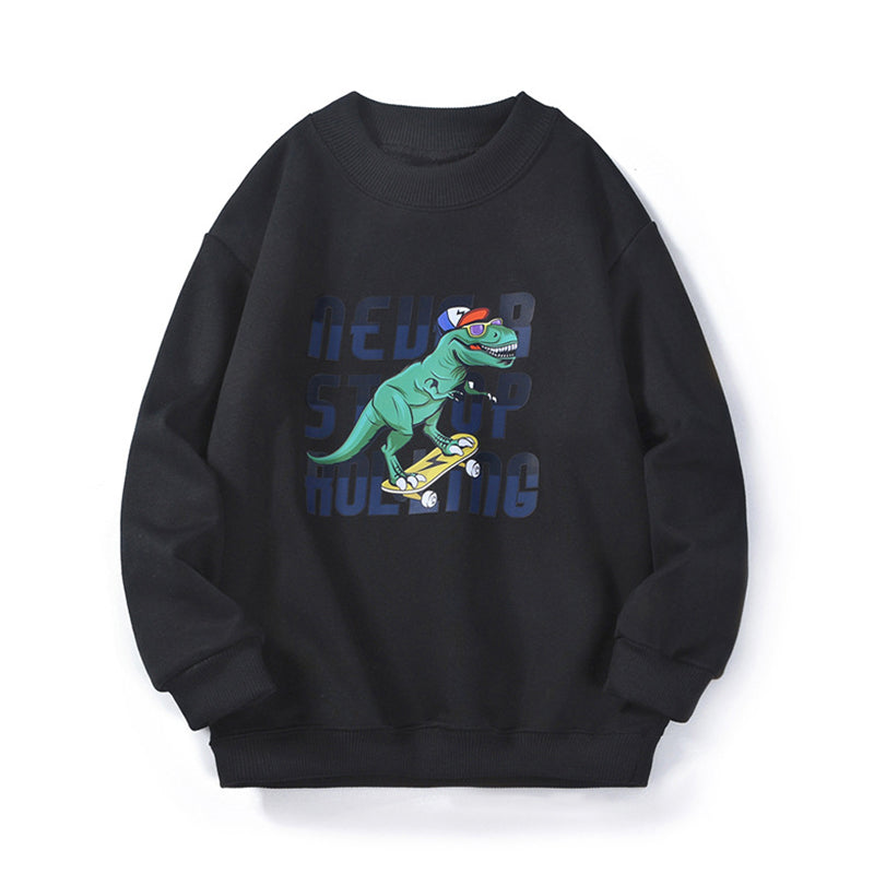 Kid Boys Letters Dinosaur Print Hoodies Swearshirts Wholesale 211111382