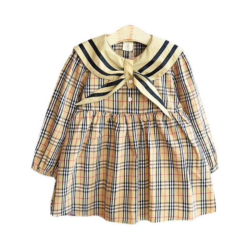 Baby Kid Girls Striped Checked Dresses Wholesale 21111194