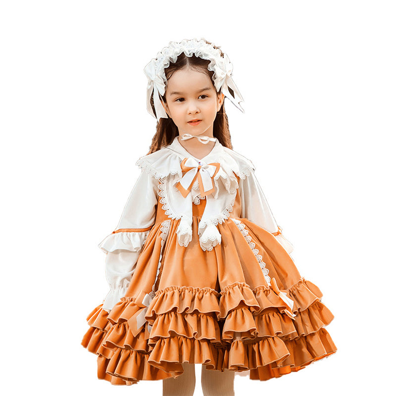 2 Pieces Set Baby Kid Girls Birthday Party Bow Lace Embroidered Jackets Outwears And Dresses Wholesale 211115668