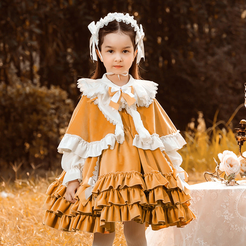 2 Pieces Set Baby Kid Girls Birthday Party Bow Lace Embroidered Jackets Outwears And Dresses Wholesale 211115668