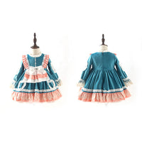 Load image into Gallery viewer, Baby Kid Girls Color-blocking Bow Lace Embroidered Birthday Party Dresses Princess Dresses Wholesale 211115673
