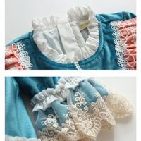 Load image into Gallery viewer, Baby Kid Girls Color-blocking Bow Lace Embroidered Birthday Party Dresses Princess Dresses Wholesale 211115673
