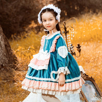 Load image into Gallery viewer, Baby Kid Girls Color-blocking Bow Lace Embroidered Birthday Party Dresses Princess Dresses Wholesale 211115673
