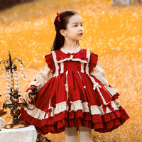 Load image into Gallery viewer, Baby Kid Girls Color-blocking Bow Birthday Party Dresses Princess Dresses Wholesale 211115674
