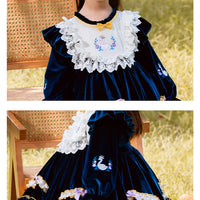 Load image into Gallery viewer, Baby Kid Girls Flower Animals Bow Lace Embroidered Birthday Party Dresses Princess Dresses Wholesale 211115678
