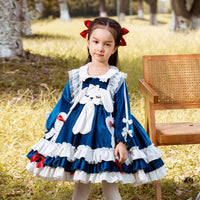 Load image into Gallery viewer, Baby Kid Girls Cartoon Bow Lace Embroidered Birthday Party Dresses Princess Dresses Wholesale 211115681
