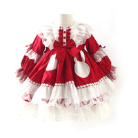 Load image into Gallery viewer, Baby Kid Girls Bow Lace Embroidered Birthday Party Dresses Princess Dresses Wholesale 211115682
