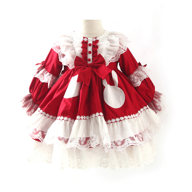 Baby Kid Girls Bow Lace Embroidered Birthday Party Dresses Princess Dresses Wholesale 211115682