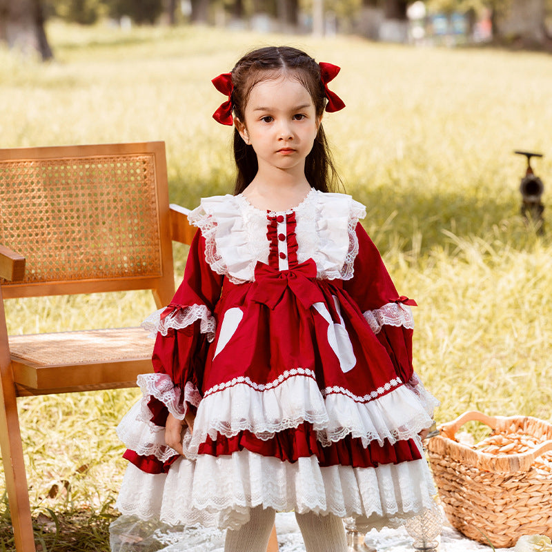 Baby Kid Girls Bow Lace Embroidered Birthday Party Dresses Princess Dresses Wholesale 211115682