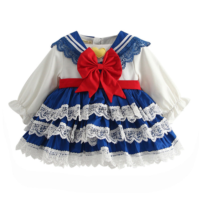 Baby Kid Girls Bow Lace Embroidered Birthday Party Dresses Princess Dresses Wholesale 211115686