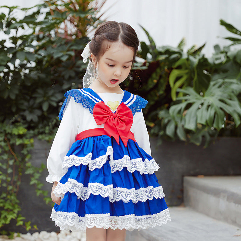 Baby Kid Girls Bow Lace Embroidered Birthday Party Dresses Princess Dresses Wholesale 211115686