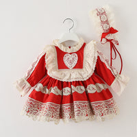 Load image into Gallery viewer, Baby Kid Girls Flower Love heart Bow Lace Embroidered Birthday Party Dresses Princess Dresses Wholesale 211115690
