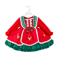 Load image into Gallery viewer, Baby Kid Girls Bow Lace Print Birthday Party Dresses Princess Dresses Wholesale 211115701
