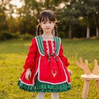 Load image into Gallery viewer, Baby Kid Girls Bow Lace Print Birthday Party Dresses Princess Dresses Wholesale 211115701
