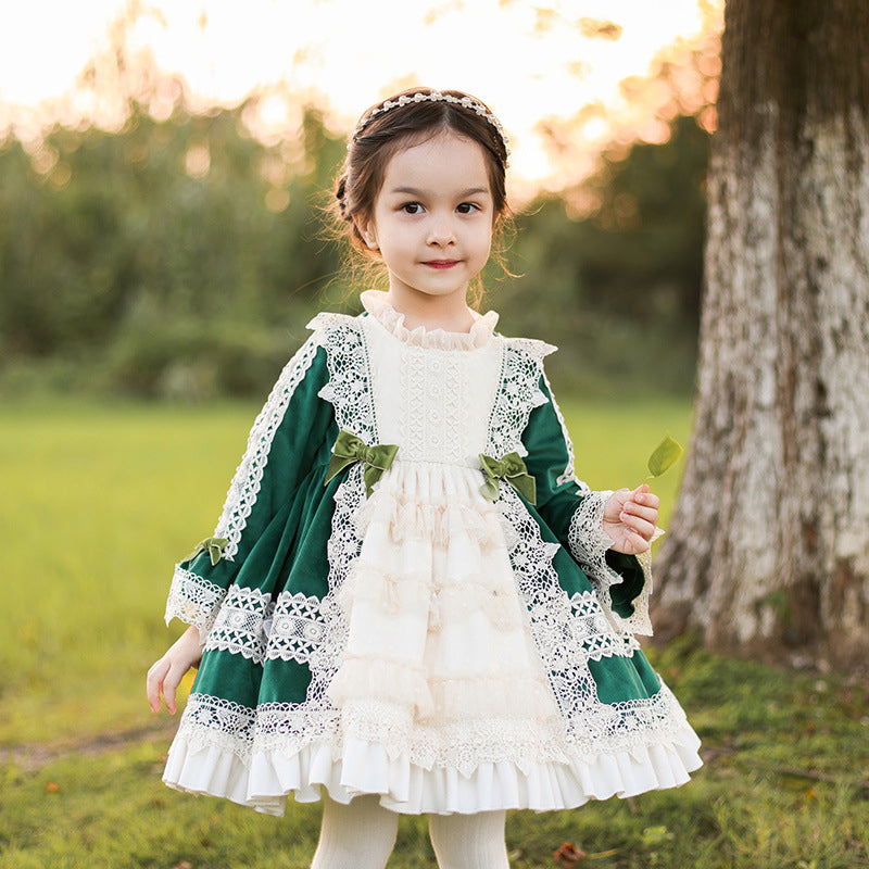 Baby Kid Girls Bow Lace Embroidered Birthday Party Dresses Princess Dresses Wholesale 211115702