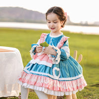 Load image into Gallery viewer, Baby Kid Girls Bow Lace Embroidered Birthday Party Dresses Princess Dresses Wholesale 211115705
