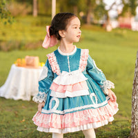 Load image into Gallery viewer, Baby Kid Girls Bow Lace Embroidered Birthday Party Dresses Princess Dresses Wholesale 211115705
